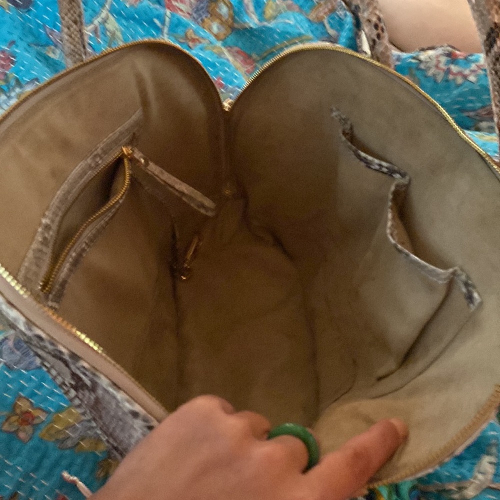 Nwot Genuine Python Tote 12x11x5 - image 7